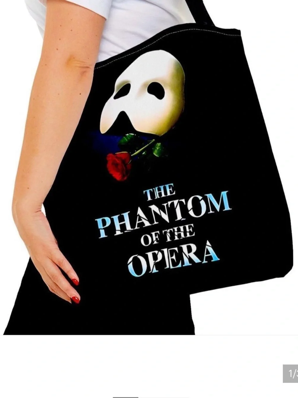 The Phantom of the Opera Black Graphic Tote Bag